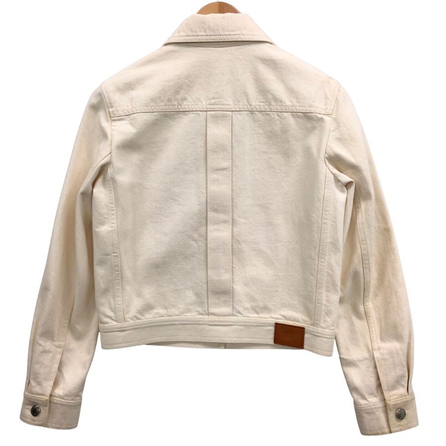 中古◆エルメス デニムジャケット セリエボタン ホワイト レディース サイズ34 HERMES 【AFB32】
