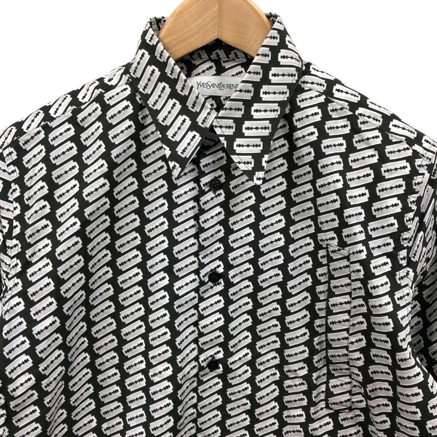 極美品◆イヴサンローラン 長袖シャツ 総柄 メンズ サイズ38 301816 Yves Saint Laurent 【AFB37】