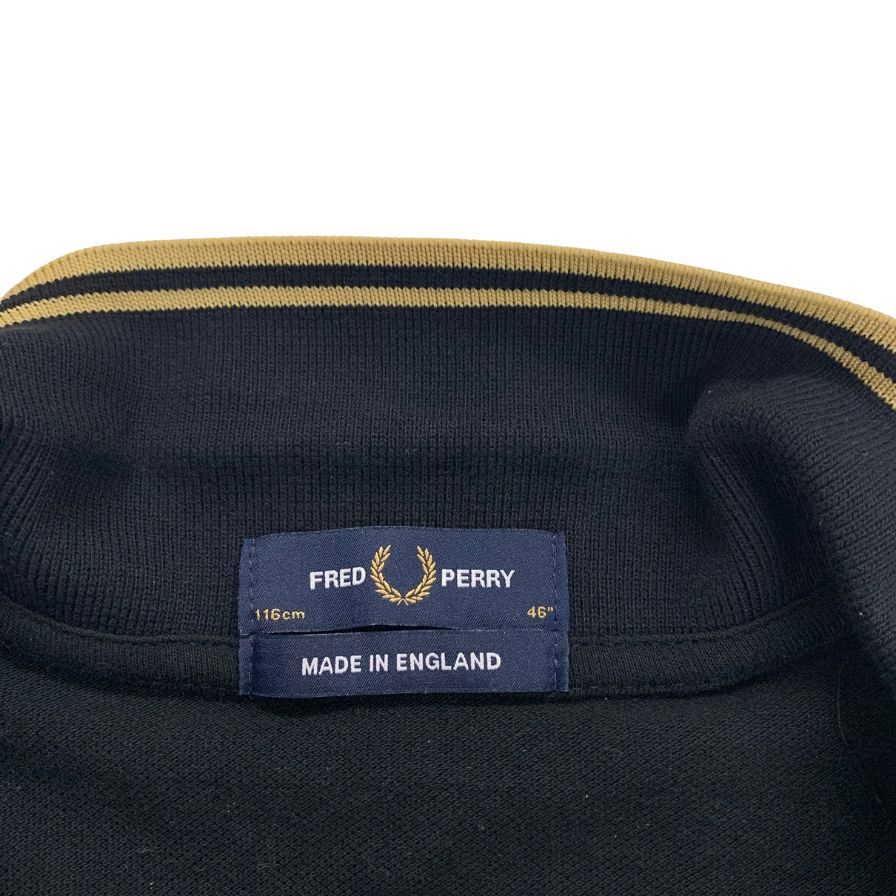 美品◆フレッドペリー 半袖ポロシャツ ゴールドライン ブラック メンズ サイズ46 FRED PERRY 【AFB35】