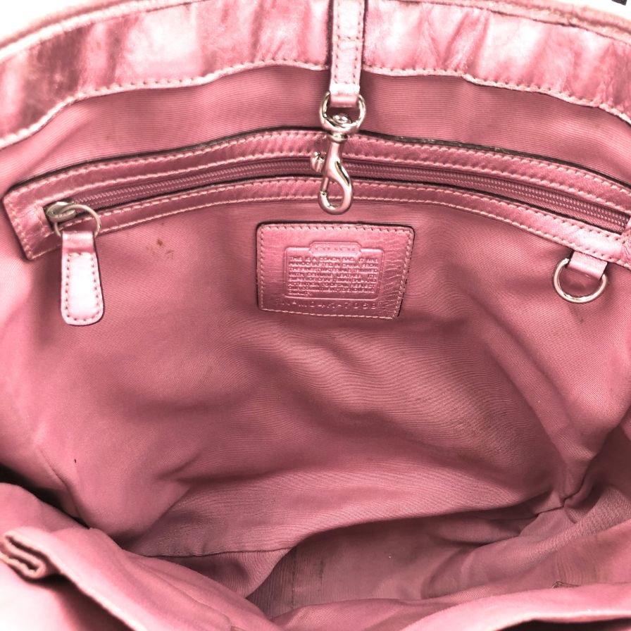 コーチ トートバッグ 7069 シグネチャー キャンバス バッグ 切替 ベージュ ピンク COACH【AFE11】