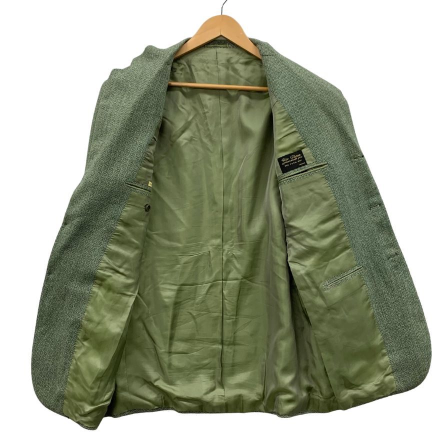 極美品◆キートン×タイユアタイ テーラードジャケット ヘリンボーン カシミヤ グリーン メンズ サイズ50 KITON TIEYOURTIE 【AFB7】