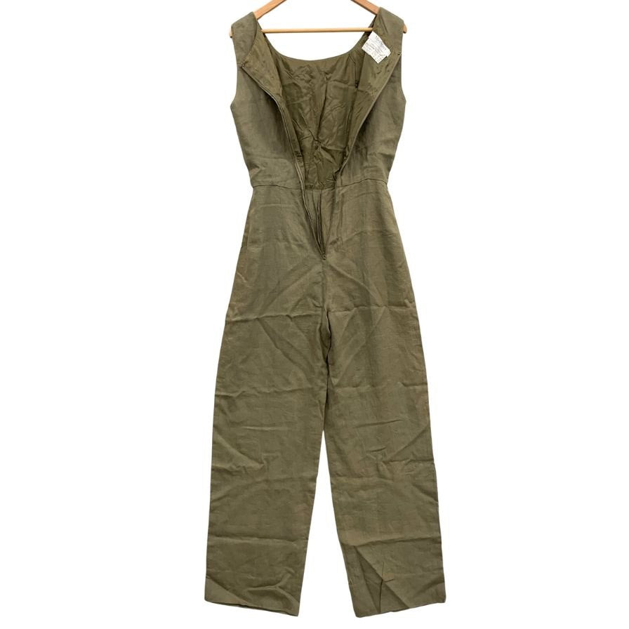 マックスマーラ オールインワン つなぎ オーバーオール リネン混 サイズ38 カーキ系 レディース MaxMara 【AFB46】