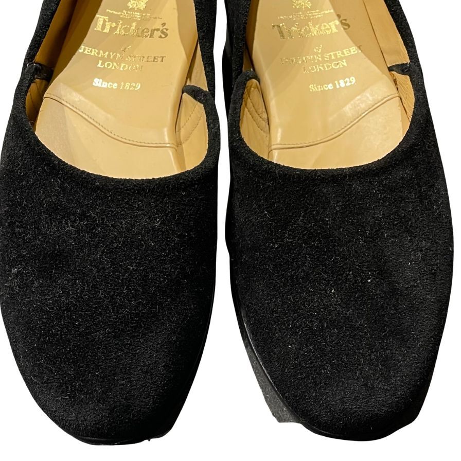 トリッカーズ スリッポン ルームシューズ スターリング スエード ブラック サイズ5 メンズ Tricker's STIRLING スリッポン 約24.0cm【LA】【中古】