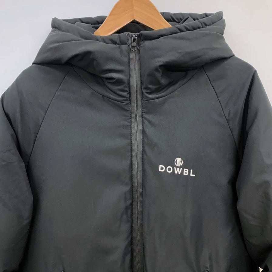 美品◆ダブル フーディ ブルゾン トップス 中綿 バックロゴ メンズ サイス42 ブラック DOWBL 【AFA8】