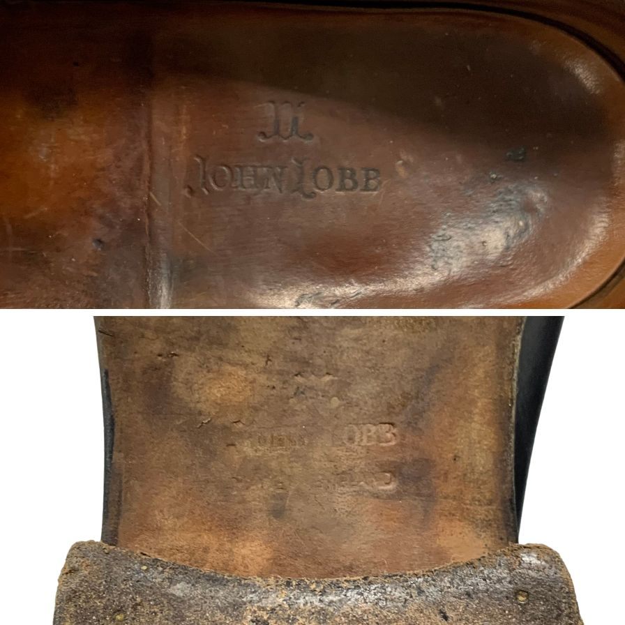 ジョンロブ レザーシューズ SEYMOUR パンチドキャップ メンズ ブラック サイズ8 JOHN LOBB 約26.5cm【AFC41】