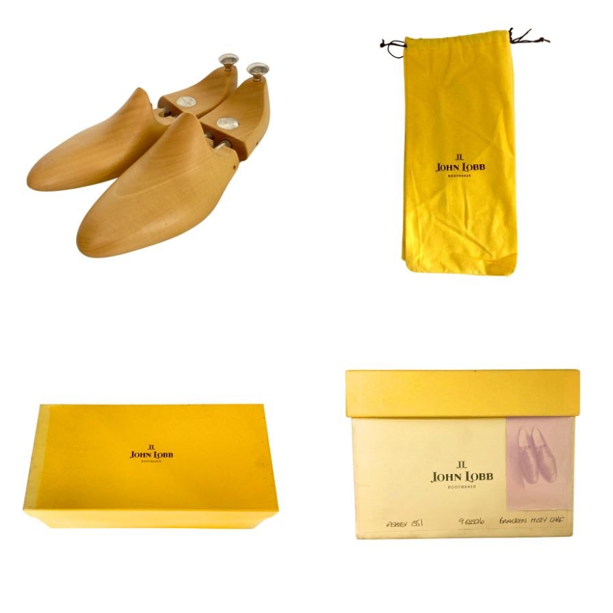 ジョンロブ アシュレイ ローファー スクエアトゥ カーフ ブラウン サイズ9E JOHNLOBB ローファー 約27.5cm【LA】【中古】