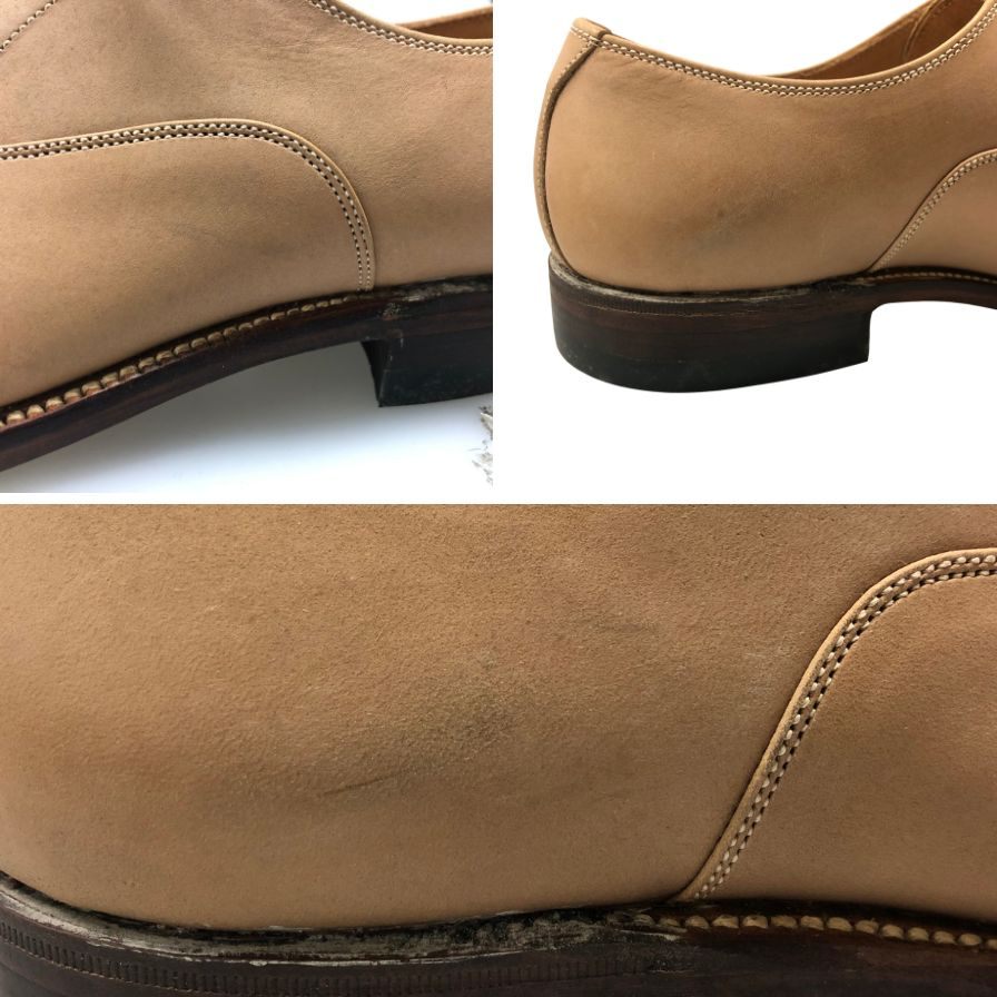 スコッチグレイン レザーシューズ ベルオム 746 ストレートチップ パンチド ベージュ サイズ24 メンズ SCOTCH GRAIN BELHOMME 約24.0cm【AFD9】