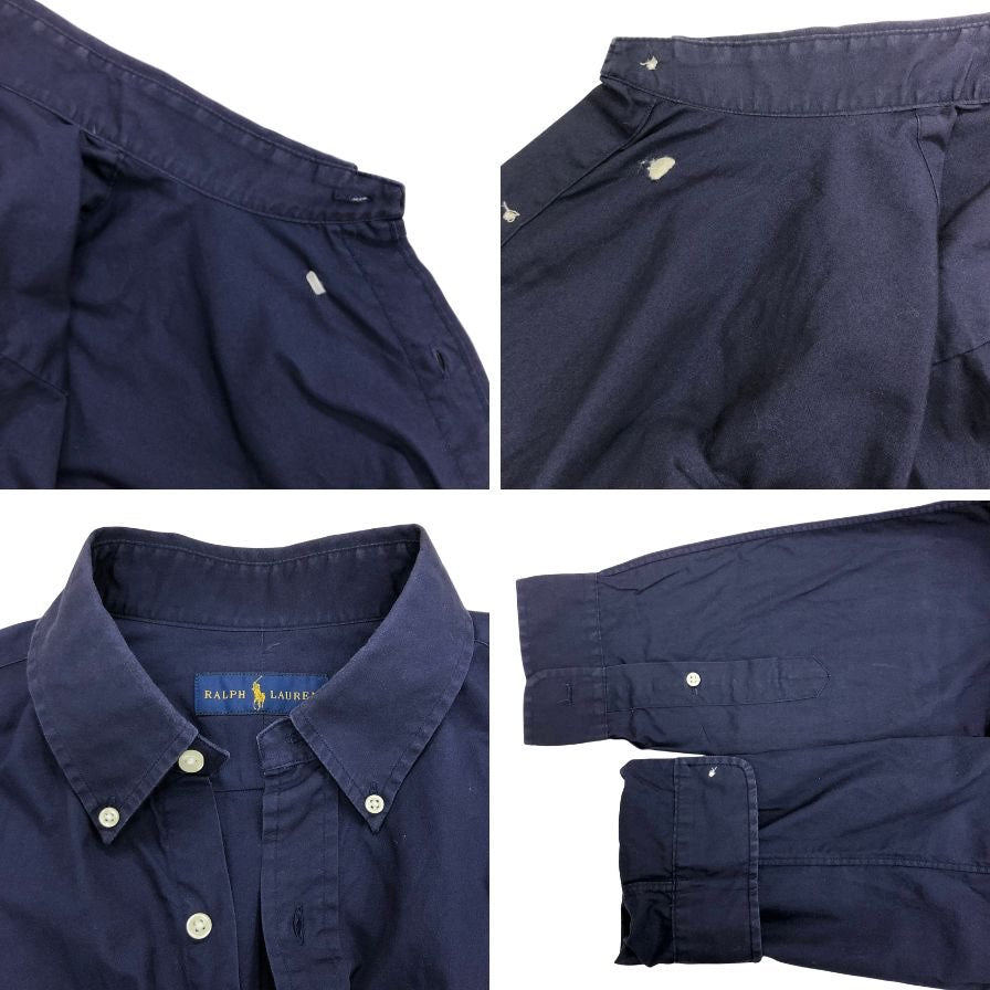 美品◆ラルフ ローレン BDシャツ 710572857002 ネイビー サイズL メンズ Ralph Lauren 【AFB6】