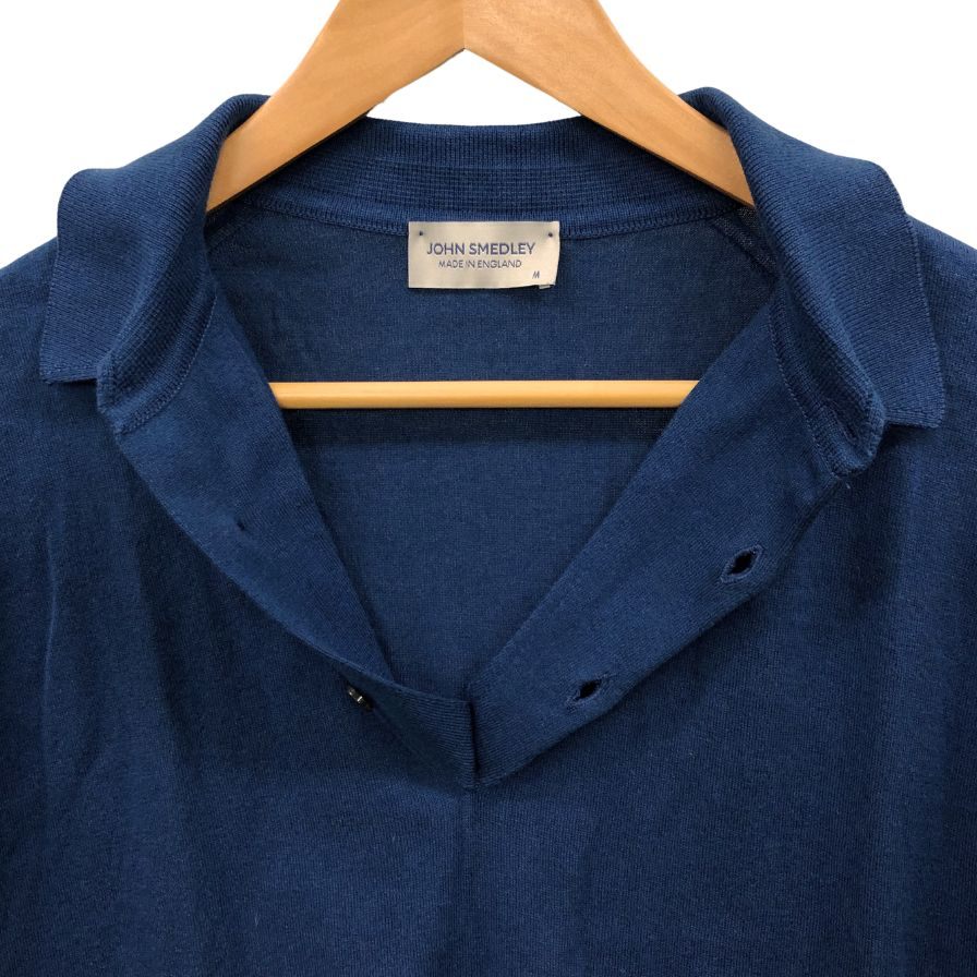 美品◆ジョンスメドレー コットンニット ポロシャツ ネイビー サイズM JOHN SMEDLEY 【AFB17】