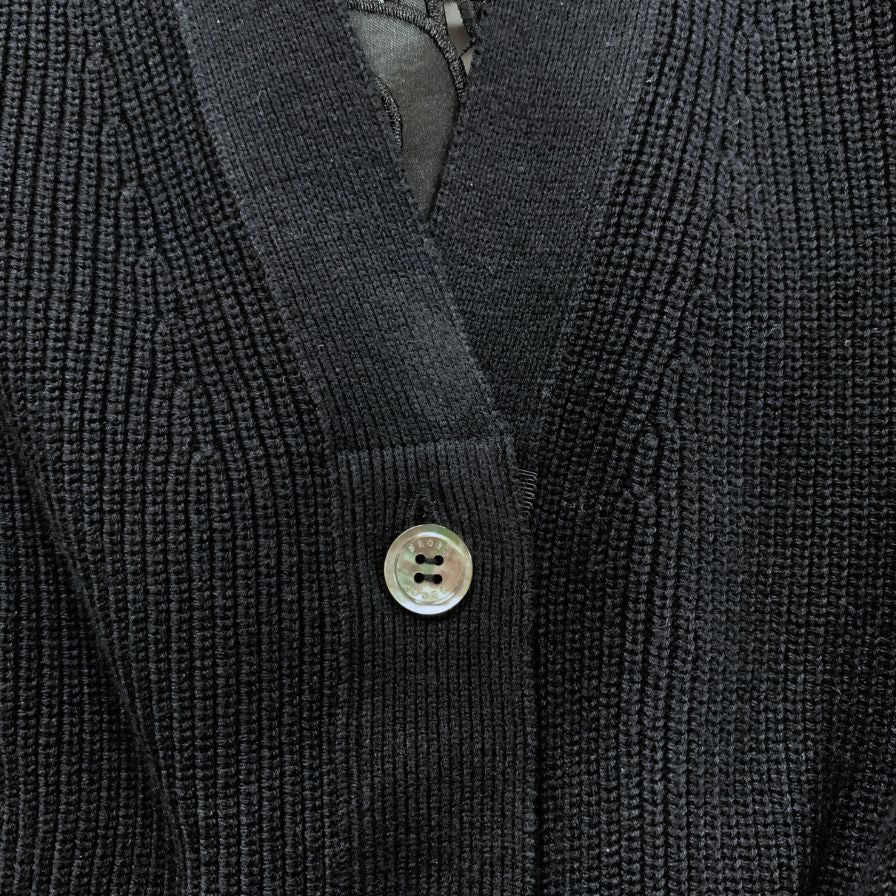 中古◆サカイ カーディガン レース切り替え ネイビー レディース サイズ不明 Sacai 【AFB49】