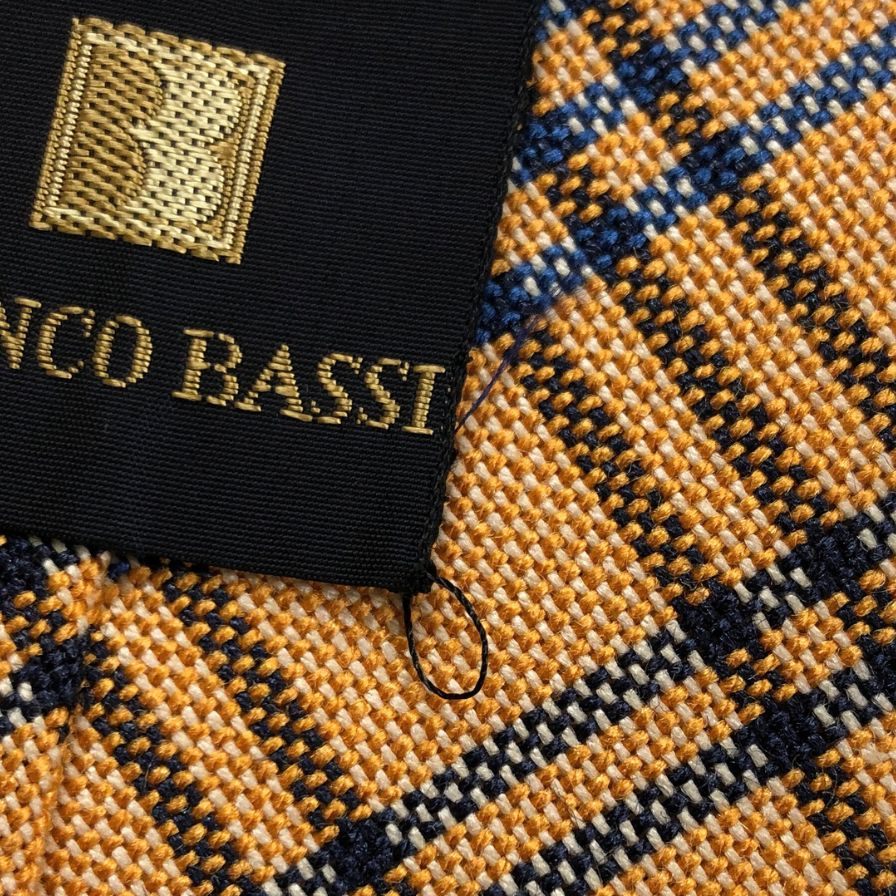 フランコバッシ ネクタイ チェック メンズ ベージュ系 FRANCO BASSI【AFI13】