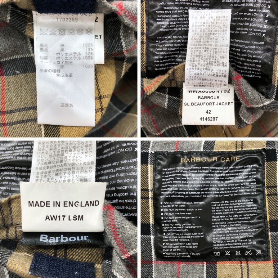 美品◆バブアー ジャケット ビューフォート SL ワックス コットン 3ワラント ネイビー メンズ サイズ42 Barbour 【AFA13】
