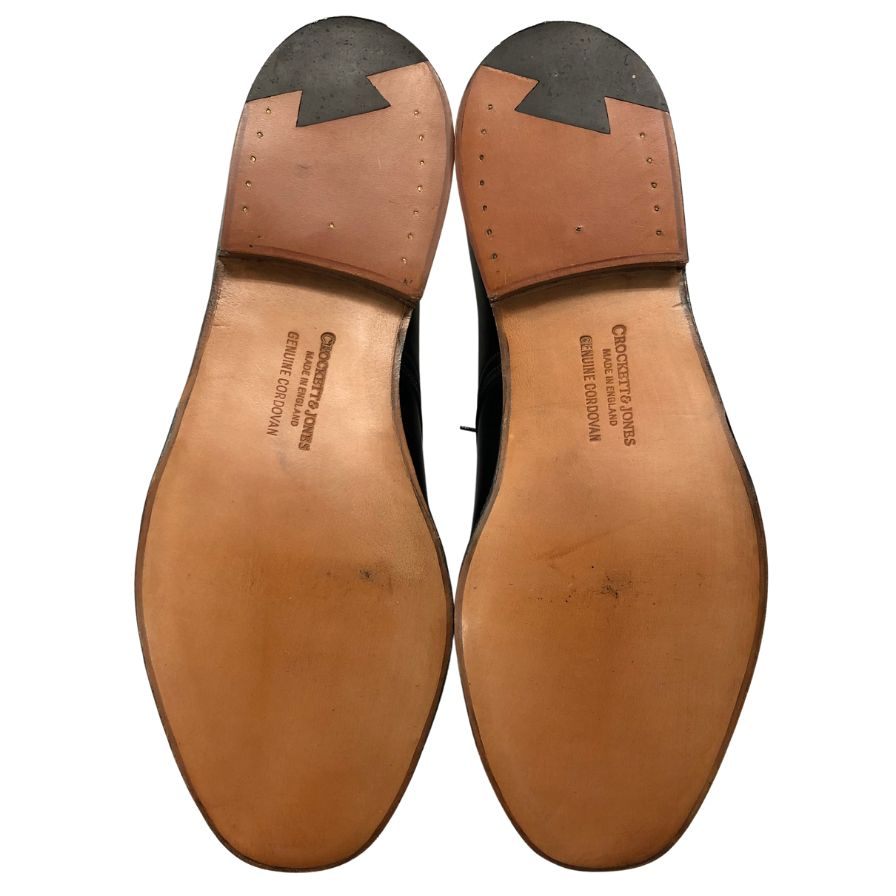 クロケット&ジョーンズ レザーシューズ スターリング プレーントゥ コードバン ブラック サイズ7E メンズ CROCKETT&JONES 約26.0cm【AFD13】