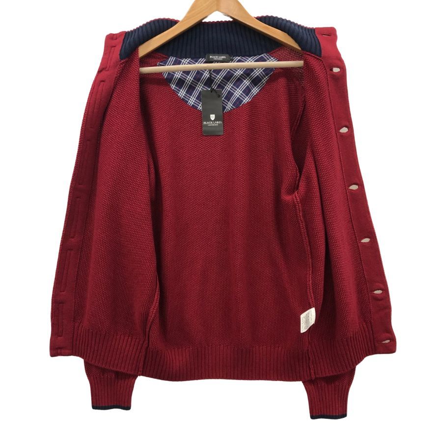 未使用◆ブラックレーベル クレストブリッジ カーディガン ハイネック 51N09-208-18 サイズ2 メンズ レッド BLACK LABEL CRESTBRIDGE 【AFB14】