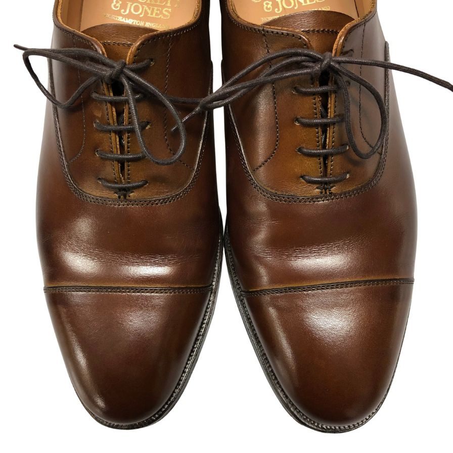 クロケット&ジョーンズ レザーシューズ 内羽根 ストレートチップ コノート 236ラスト メンズ ブラウン サイズ7.5E CROCKETT&JONES CONNAUGHT ビジネスシューズ 約26.0cm【LA】【中古】