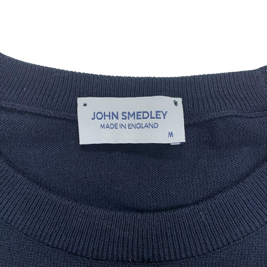 ジョンスメドレー ラウンドネック ニットセーター シーアイランドコットン メンズ サイズM ブラック JOHN SMEDLEY【LA】