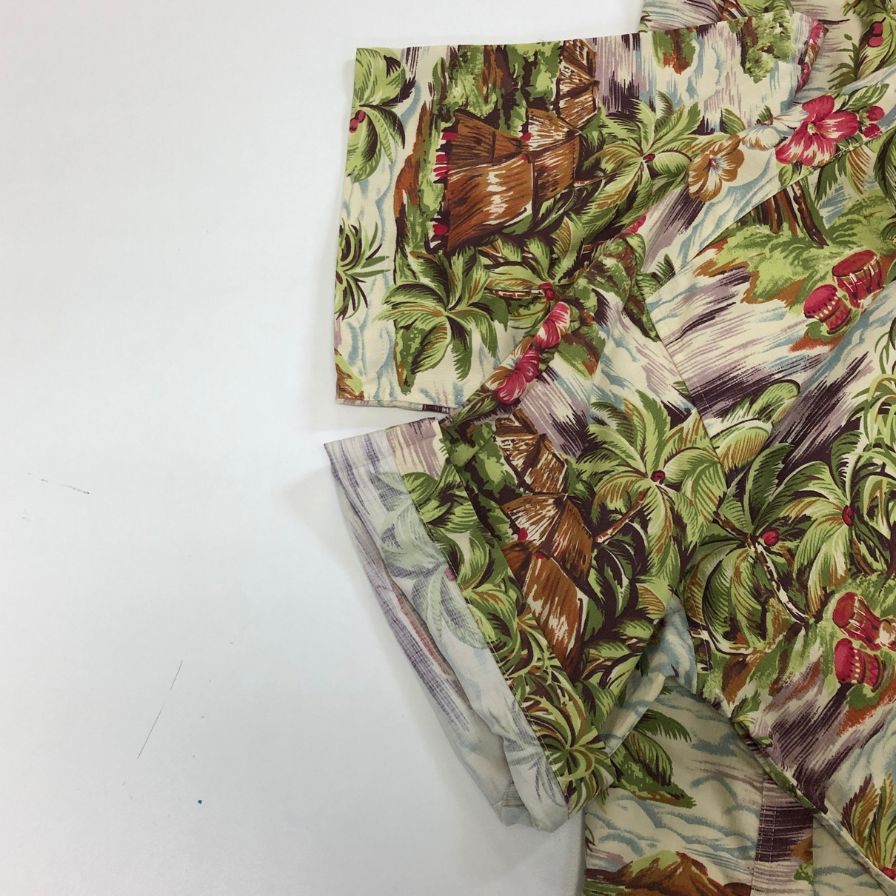 極美品◆エルエルビーン アロハシャツ 総柄 メンズ サイズM L.L.Bean 【AFB15】