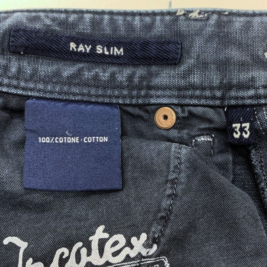 インコテックス デニムパンツ 001Xo コットン SLOWEAR RAY SLIM ルーマニア製 ネイビー メンズ サイズ33 INCOTEX 【AFB44】