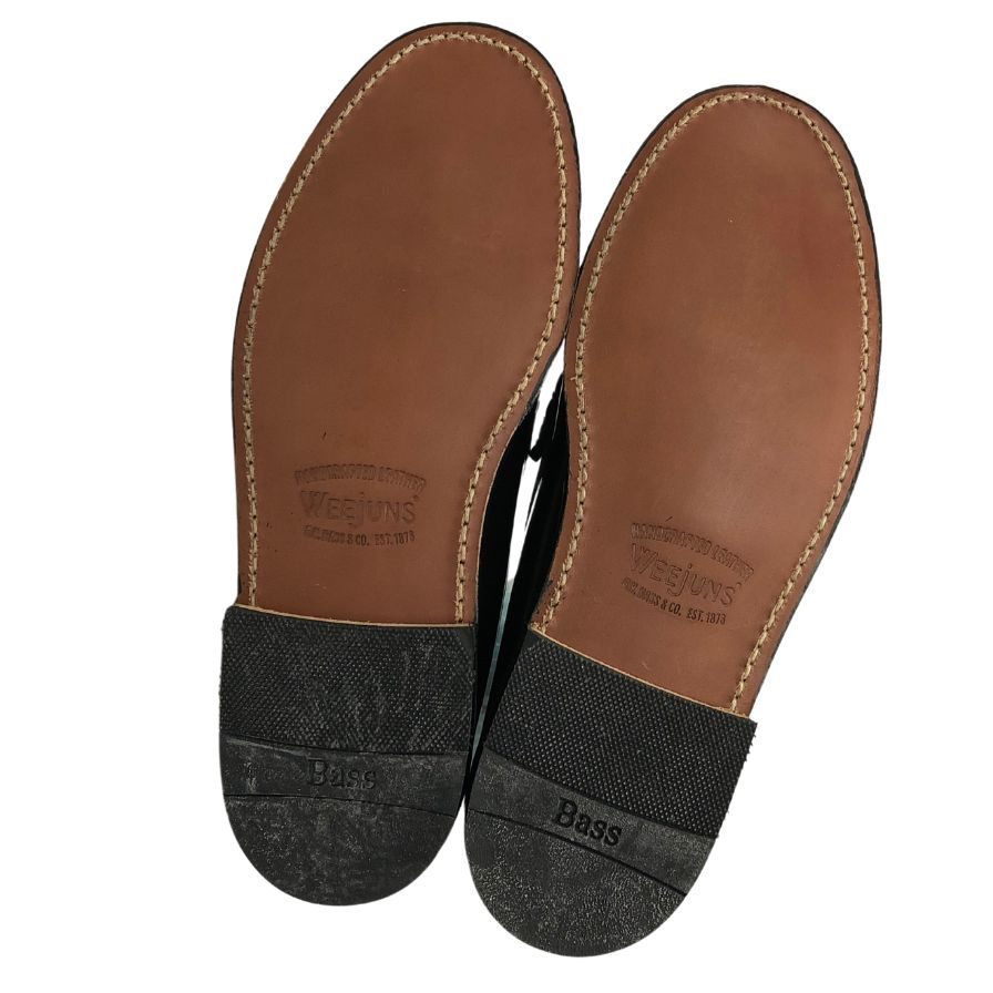 ジーエイチバス ローファー ウィージャンズ ラーソン サイズ7.5 メンズ ブラック ホワイト G.H.Bass&Co. WEEJUNS LARSON ローファー 約26.0cm【LA】【中古】