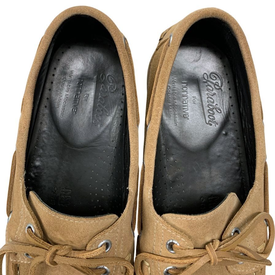 パラブーツ×ノンネイティブ デッキシューズ マロ スエード メンズ サイズ8.5 ベージュ MALO PARABOOT nonnative 約27.0cm【AFC1】