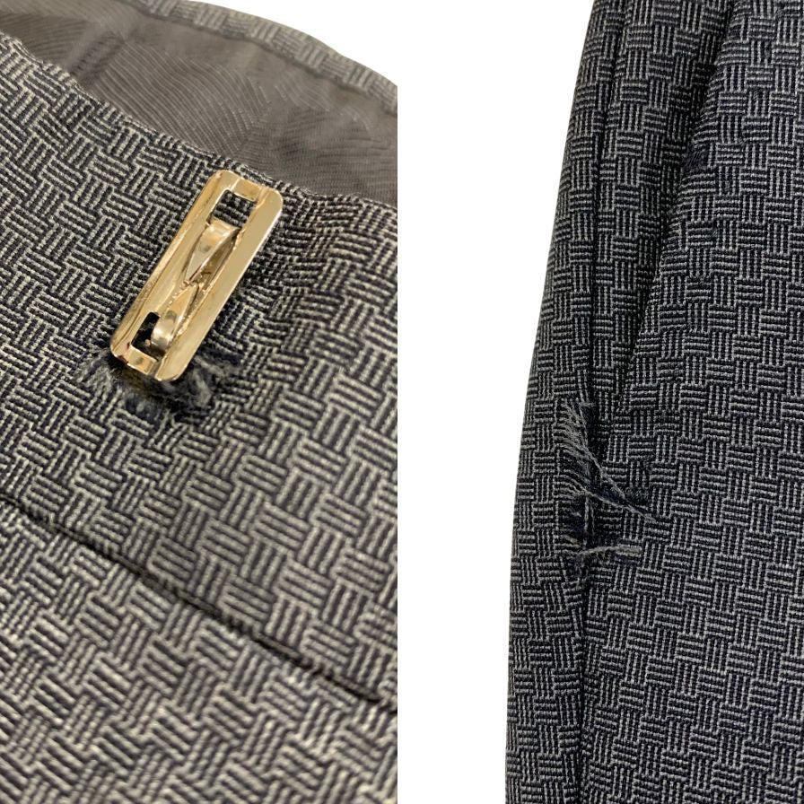 ルイヴィトン スーツ セットアップ 2Bシングル 本開き センターベント 裏地ダミエ ウール グレー メンズ サイズ52 VF0863 LOUIS VUITTON【AFA22】