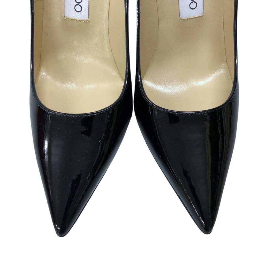 ジミーチュウ パンプス アベル パテントレザー ブラック レディース サイズ37 JIMMY CHOO 約23.0cm【AFD3】