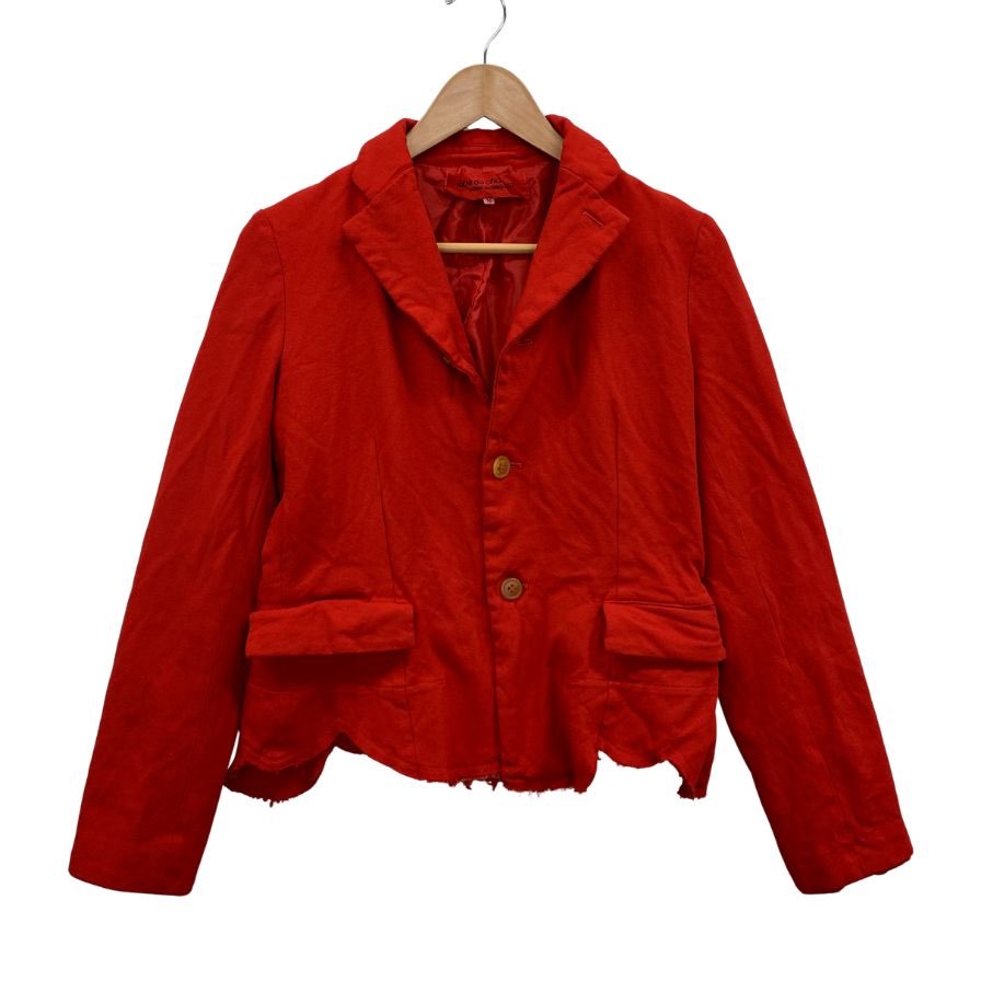 美品◆ローブドシャンブル コムデギャルソン スカラップショートジャケット 3B レッド メンズ サイズM ROBE DE CHAMBRE COMME DES GARCONS 【AFB44】