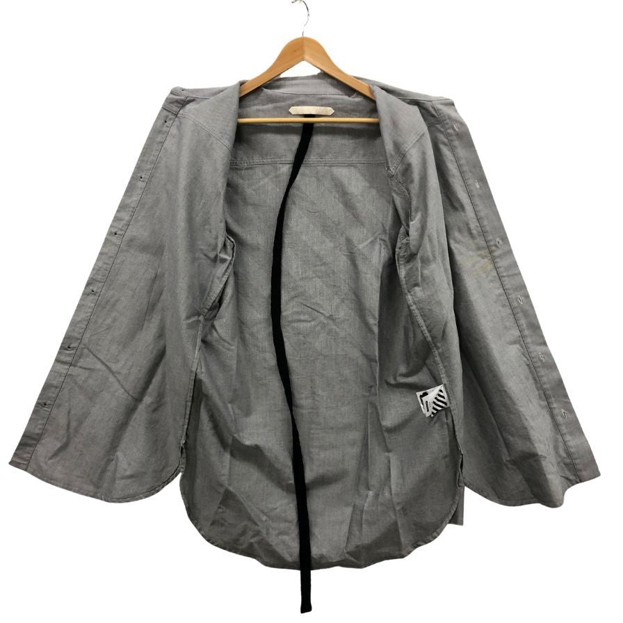 中古◆オフホワイト 16SS 長袖シャツ 袖ワッペン グレー サイズS OFF-WHITE 【AFB47】