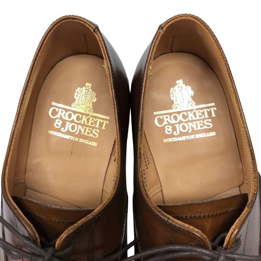 クロケット&ジョーンズ レザーシューズ 内羽根 ストレートチップ コノート 236ラスト メンズ ブラウン サイズ7.5E CROCKETT&JONES CONNAUGHT ビジネスシューズ 約26.0cm【LA】【中古】