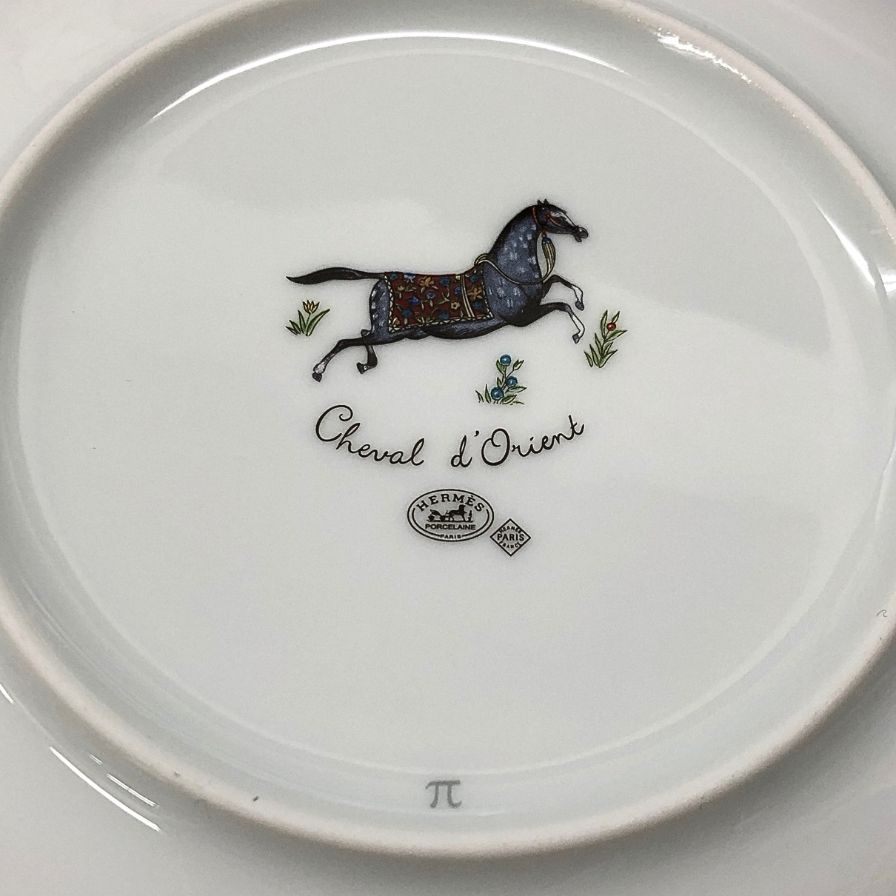 エルメス プレート シュヴァルドリアン ホース ホワイト 約17㎝ HERMES【AFI28】【中古】