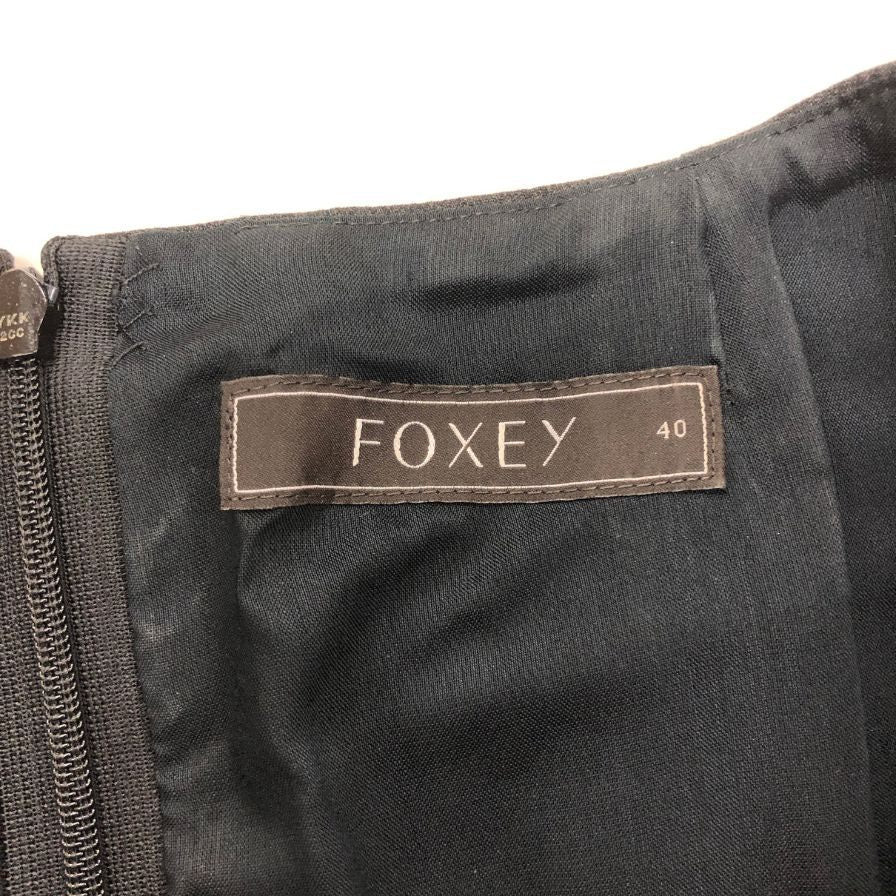 美品◆フォクシー ワンピース サクセススーツ ウール ポリエステル 24939 グレー レディース サイズ40 FOXEY 【AFB35】