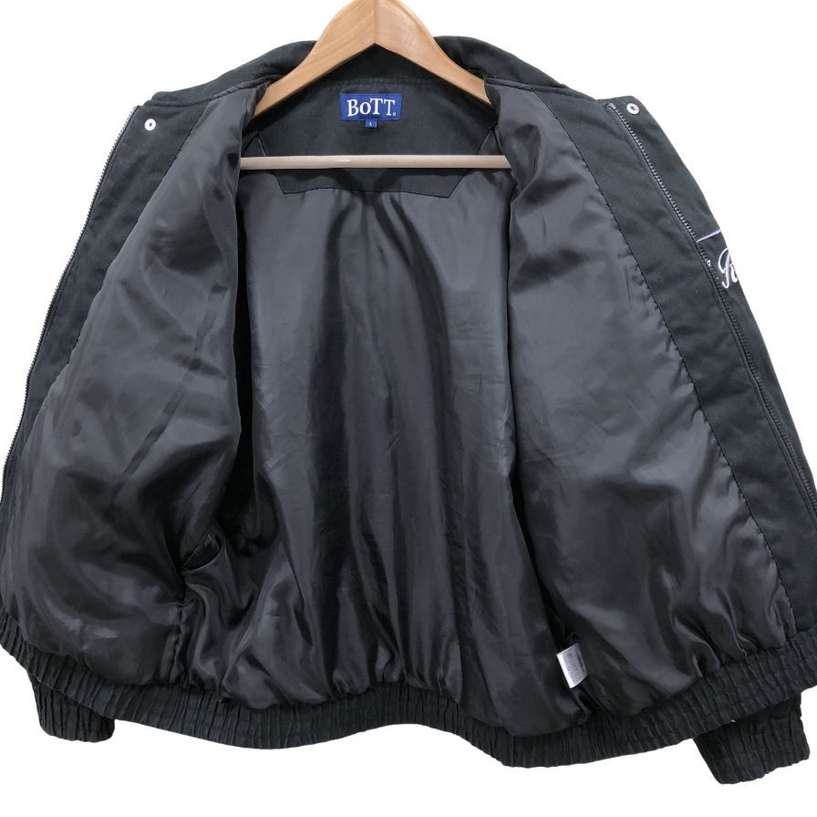 美品◆ボット ブルゾン レーシングジャケット コットン ブラック メンズ サイズL BOTT 【AFB16】