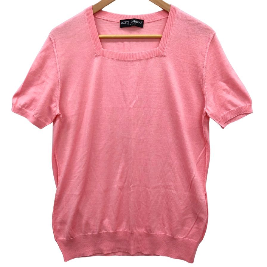 極美品◆ドルチェ&ガッバーナ 半袖トップス レディース カシミア70% シルク30% サイズ44 ピンク DOLCE&GABBANA 【AFB44】