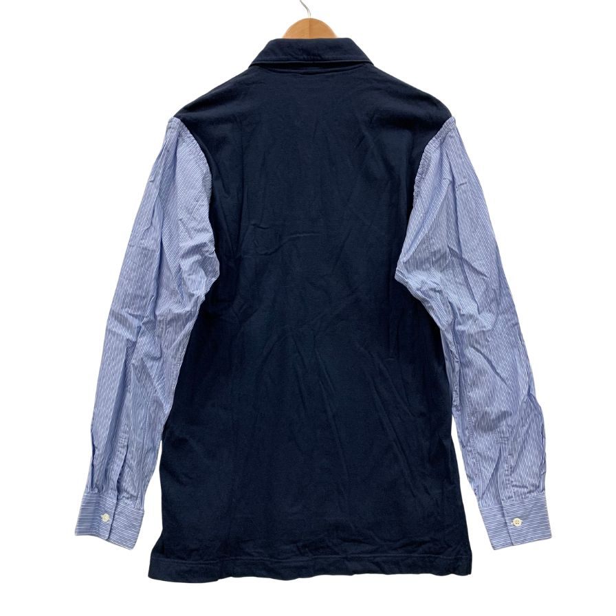 美品◆コムデギャルソン シャツ ハーフジップ 切替 ネイビー メンズ サイズM COMME des GARCONS 【AFB49】
