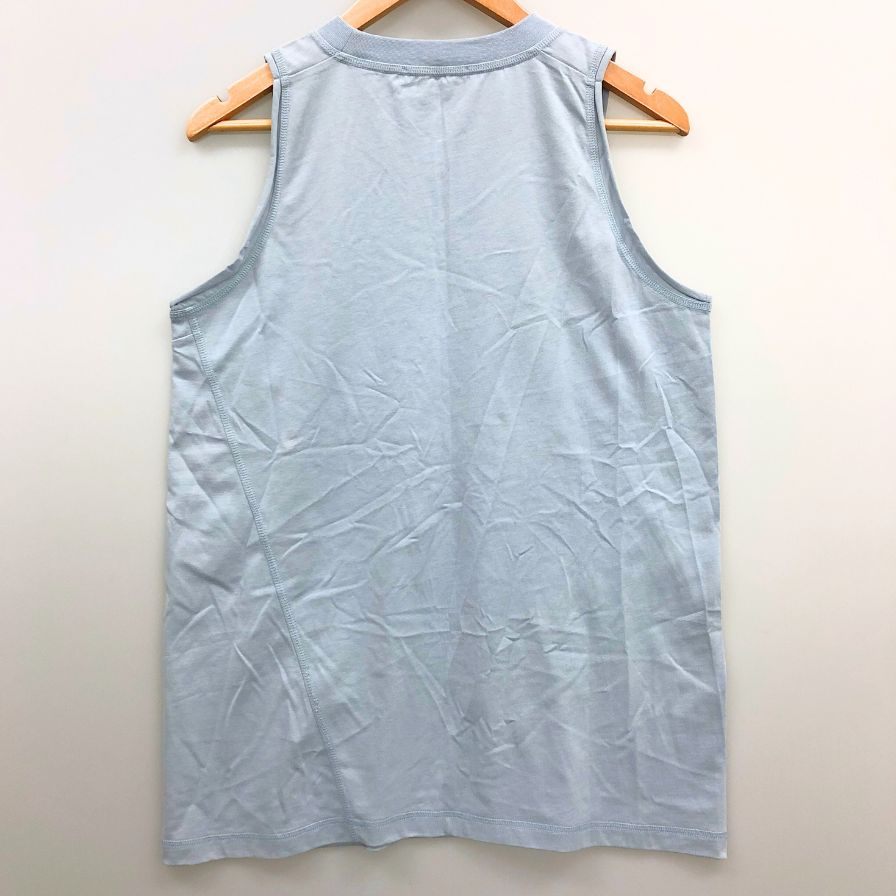 美品◆ドロシーシューマッハ ノースリーブカットソー プリント コットン タンクトップ ライトブルー レディース サイズ3 DOROTHEE SCHUMACHER 【AFB18】