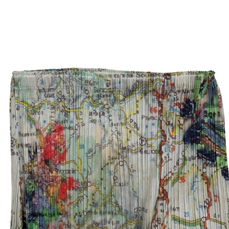 プリーツプリーズ イッセイミヤケ スカート 地図柄 レディース サイズ3 PP51-JG805 PLEATS PLEASE ISSEY MIYAKE【AFB7】