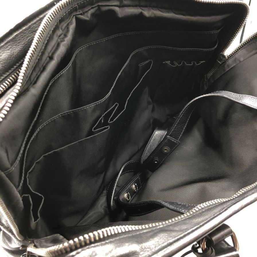 プラダ メンズ レザーバッグ 2層式 三角ロゴプレート VA0411 カウレザー ブラック PRADA【AFE2】