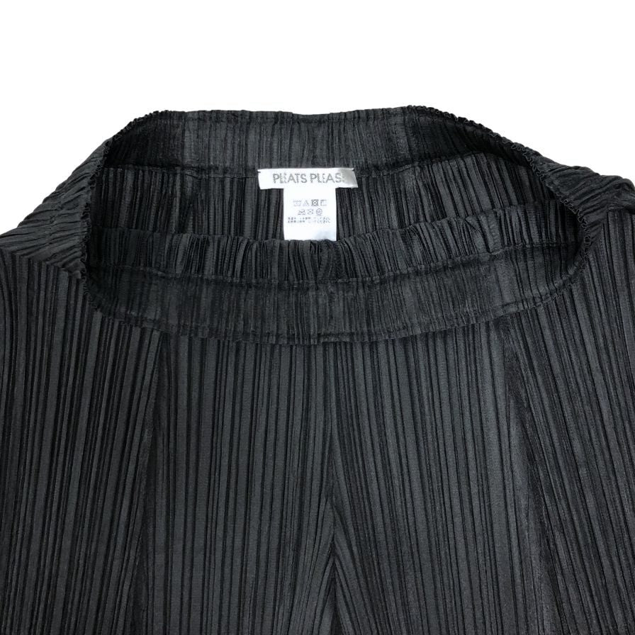 プリーツプリーズ イッセイミヤケ パンツ THICKER BOTTOMS ポリエステル サイズ5 レディース ブラック PLEATS PLEASE ISSEY MIYAKE 【AFB38】