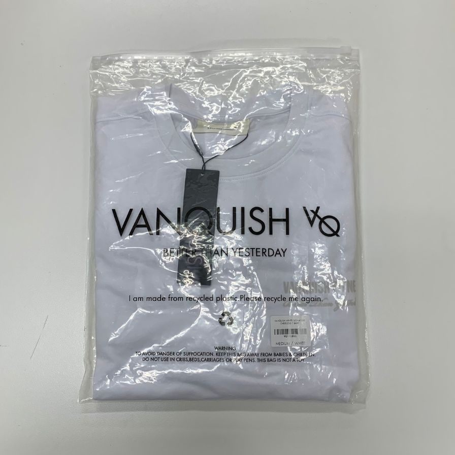 新品同様◆ヴァンキッシュフィットネス 半袖Tシャツ ホワイト メンズ サイズM VANQUISH FITNESS 【AFB34】