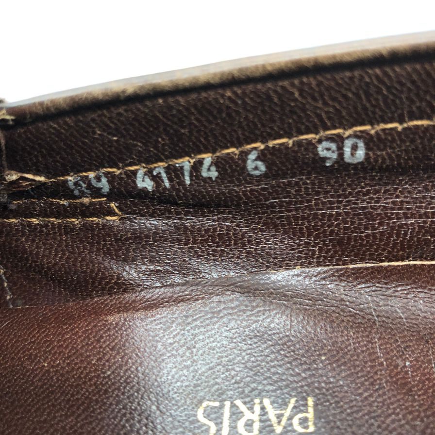 イヴ サンローラン コインローファー 4174 カーフ スプリットトゥ メンズ ブラウン サイズ6 Yves Saint Laurent 約25.0cm【PTM】