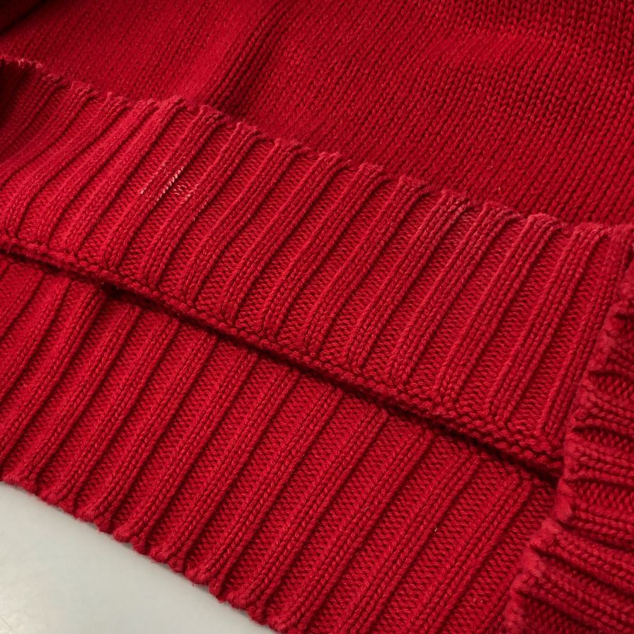 中古◆ポロ ラルフローレン プルオーバーニット ハンドニット レッド メンズ サイズXL POLO RALPH LAUREN 【AFB42】