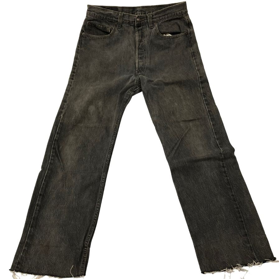 リーバイス 501 デニムパンツ カットオフ ボタン裏653 USA製 グレー系 メンズ W32 L30 LEVI’S 【AFB1】