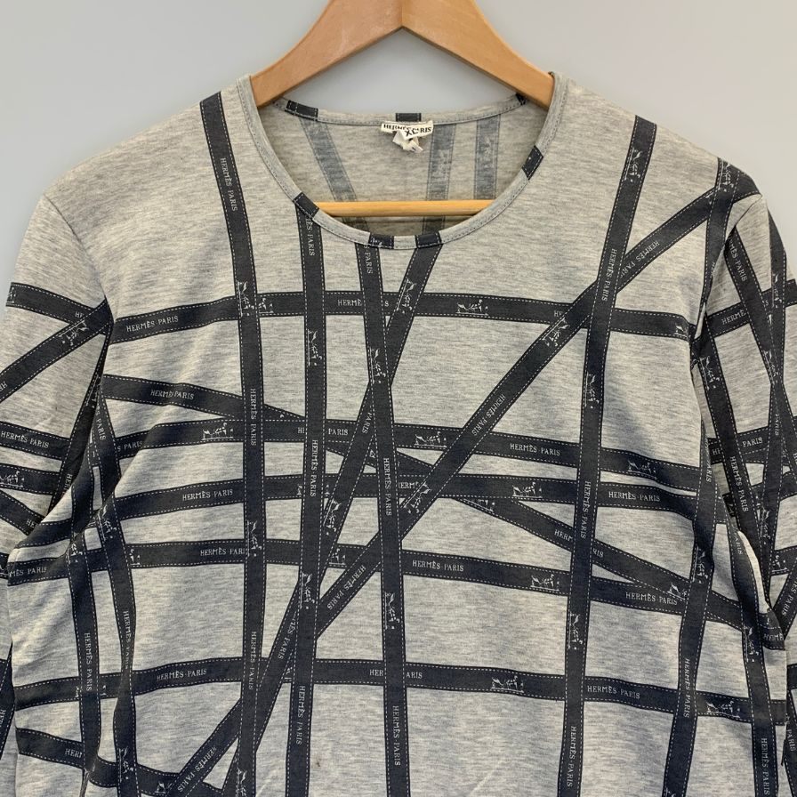 中古◆エルメス マルジェラ期 長袖Tシャツ ボルデュック グレー レディース サイズXL HERMES 【AFB6】