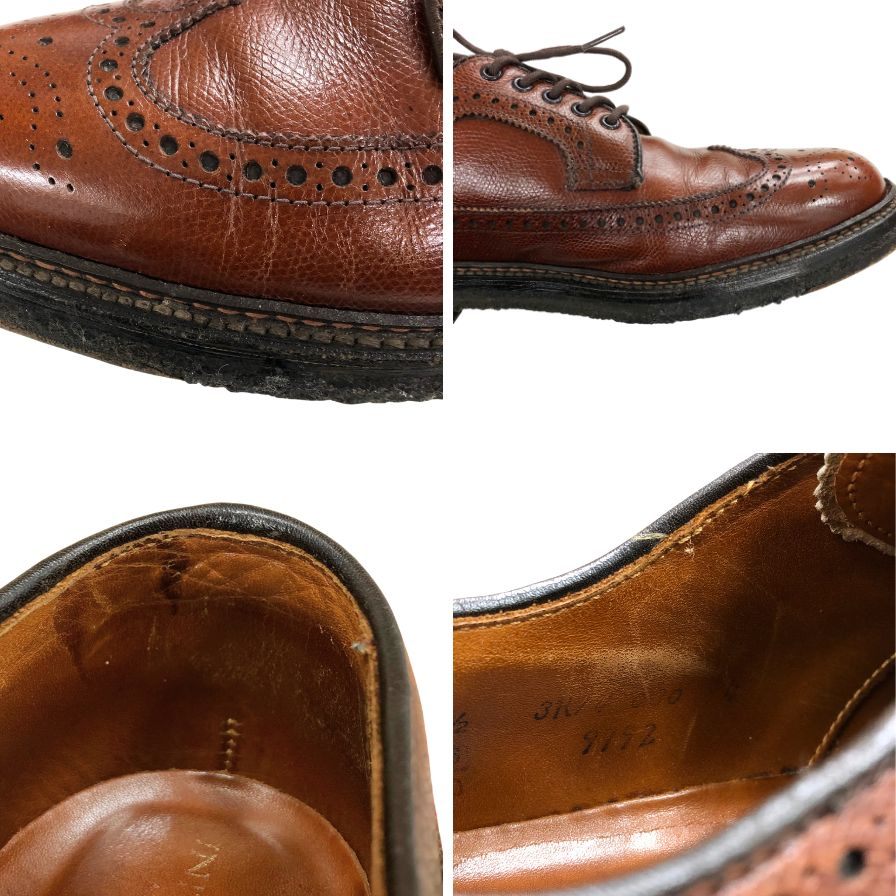 オールデン ウィングチップ 9792 アルパインカーフ ブラウン ユナイテッドアローズ別注 7.5サイズ ALDEN ビジネスシューズ 約25.5cm【LA】【中古】