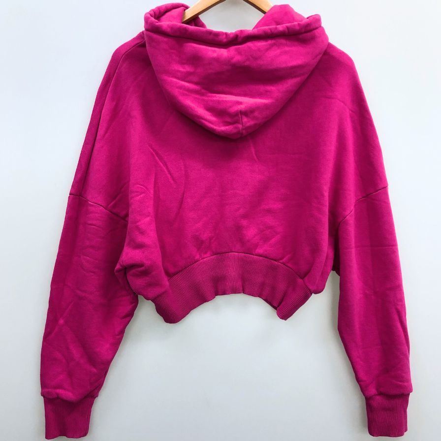 美品◆ヴェルサーチ パーカー スマイルプリント クロップド丈 ピンク レディース サイズ38 VERSACE 【AFB14】