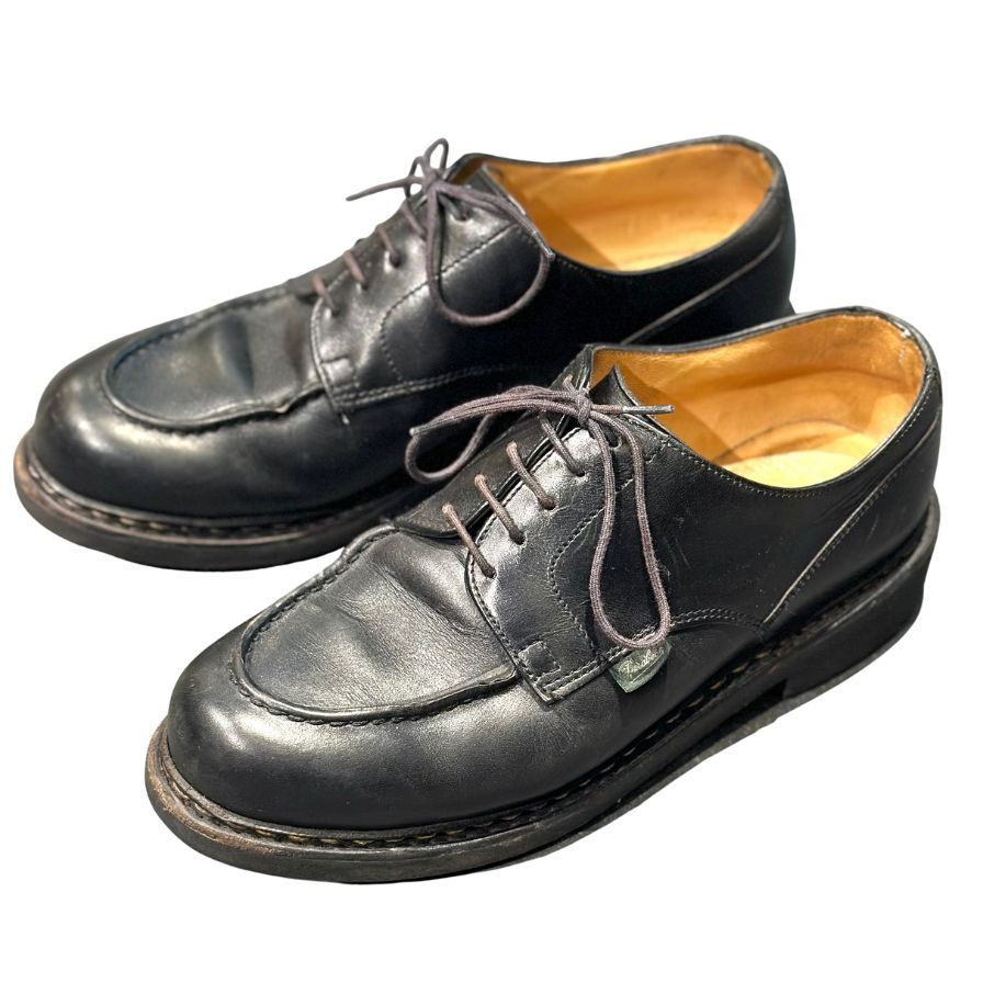 パラブーツ レザーシューズ シャンボード Uチップ ノワール ブラック サイズUK6.5 Paraboot ビジネスシューズ 約25.0cm【LA】【中古】