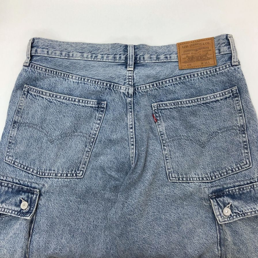リーバイス プレミアム バギーカーゴ ショートパンツ ストーンウォッシュ Lot478 メンズ サイズW36 インディゴ LEVI'S PREMIUM 【AFB34】