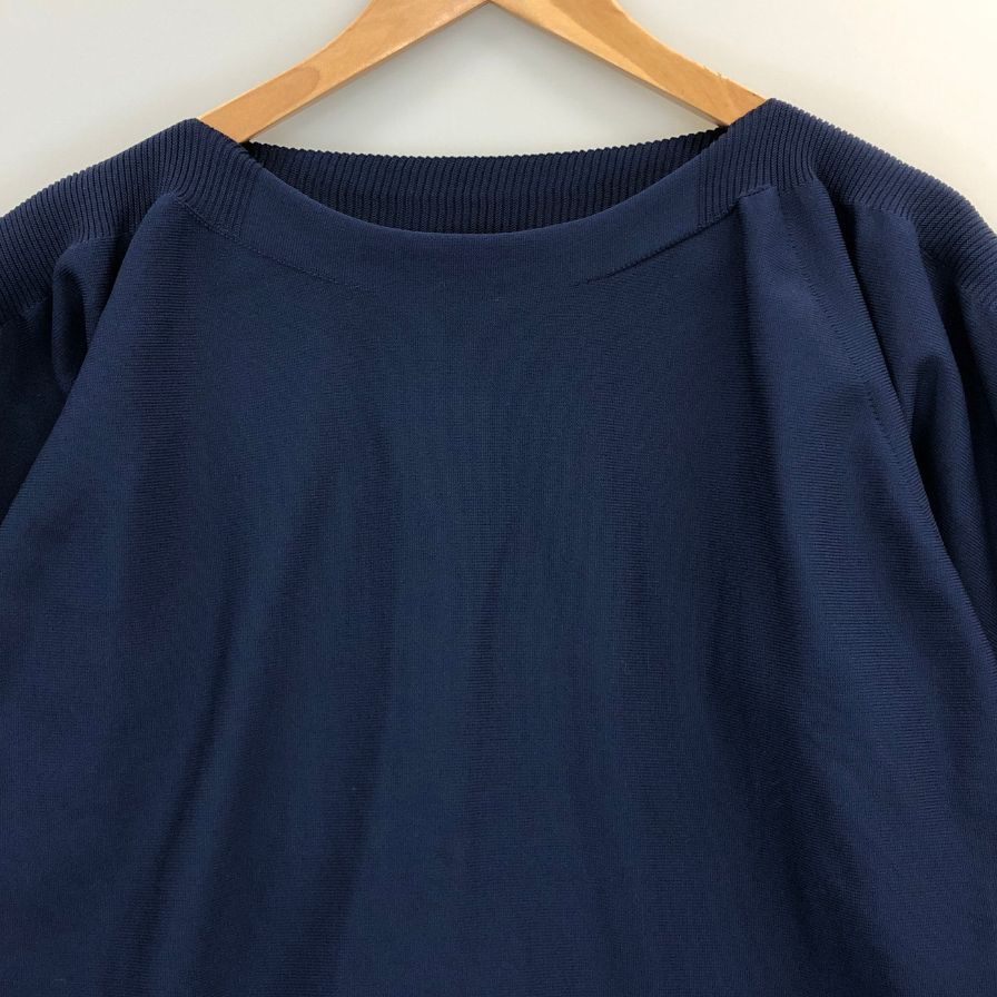 極美品◆プリーツプリーズ ニットカットソー ネイビー サイズ3 レディース PP93-KK761 PLEATS PLEASE ISSEY MIYAKE 【AFB41】