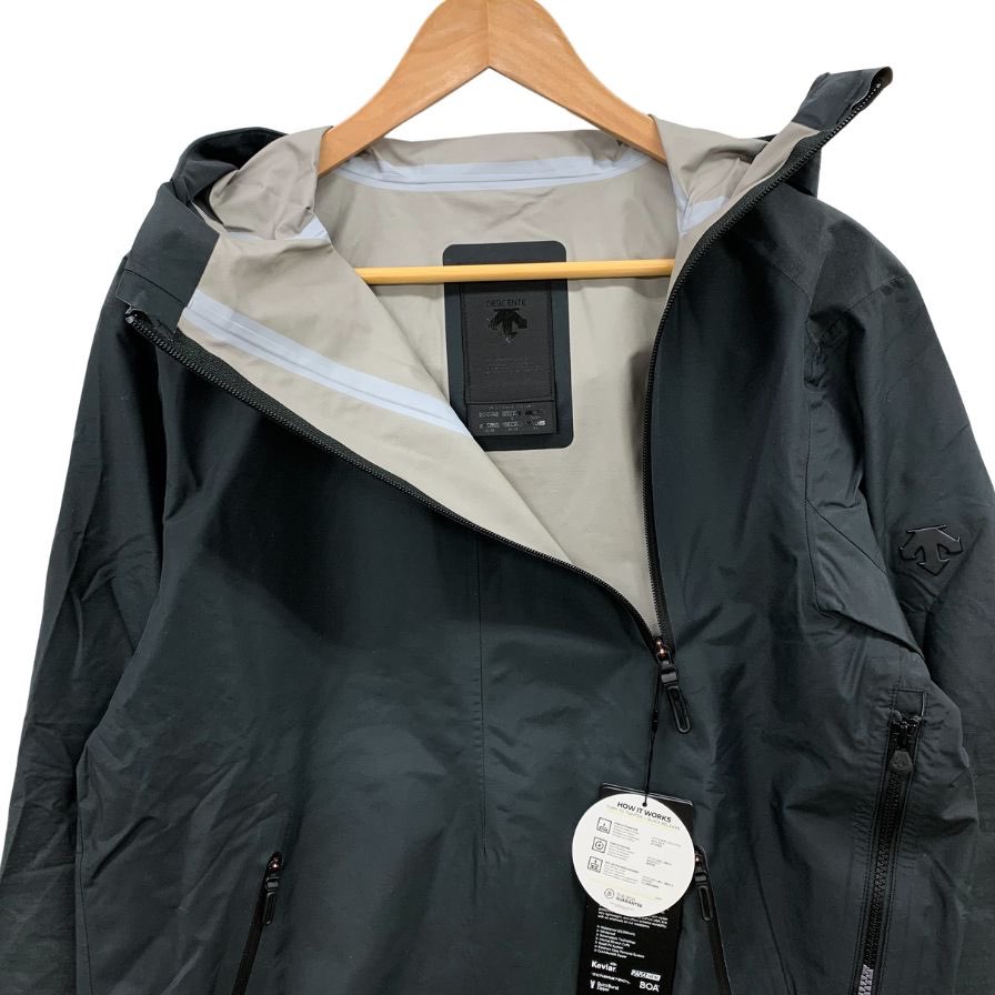 新品同様◆デサントオルテライン アノラックパーカー SCHEMATECH SHIELD PARAHEM ブラック メンズ サイズL DESCENTE ALLTERRAIN 【AFB27】