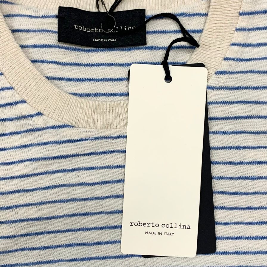 中古◆ロベルトコリーナ クルーネックロングTシャツ ブルーグラデ メンズ 48サイズ Roberto Collina 【AFB23】